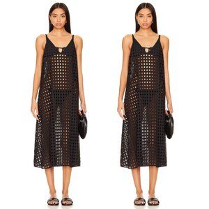 NWOT Solid & Striped Annika Midi Dress Black Eyelet Spaghetti Strap Size Small